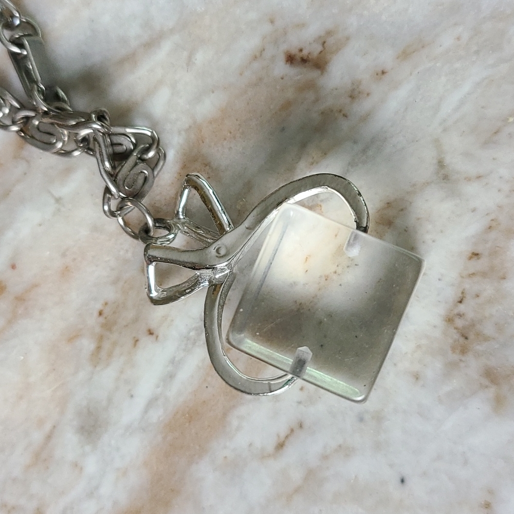 Vintage Lucite Ice Block Charm Bracelet